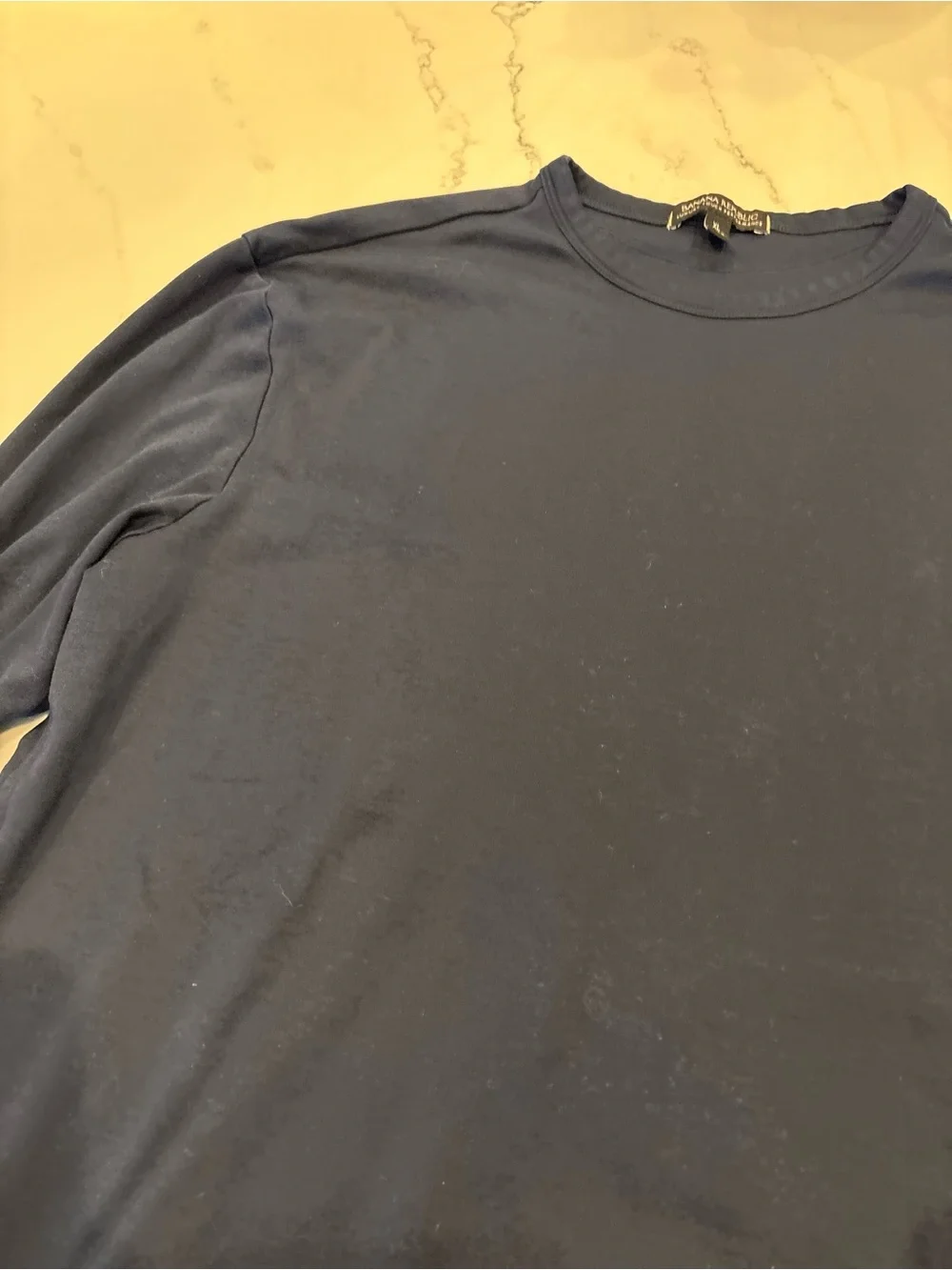 Banana Republic Navy Luxury Touch Performance Crewneck Tee